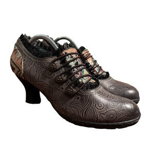 Socofy Victorian Button Shoes Women's 39 / US 8-8.5 Leather Lace Trim Pumps